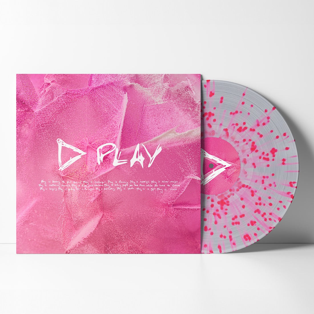 Vinyle deluxe splatter transparent et rose « PLAY »